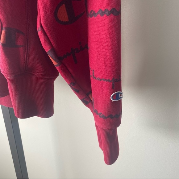 Champion Reverse Weave All Over Print Hoodie Pullover Sweater Jumper Mens Medium - Picture 7 of 8